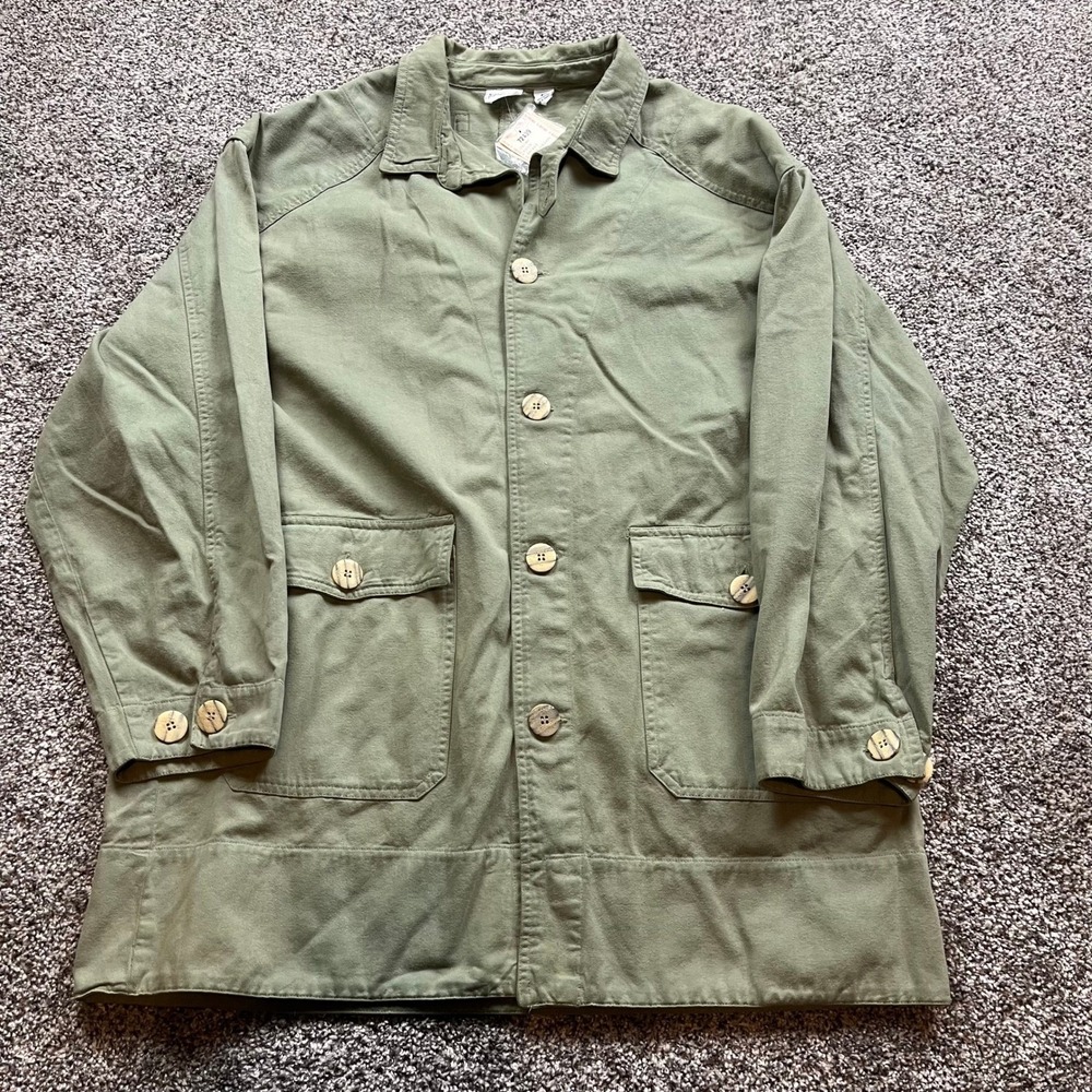 Chicos womens M Field Jacket Cotton Utility Workwear military streetwear y2k